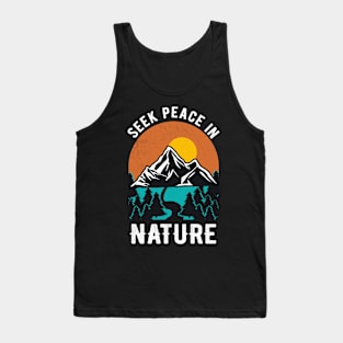 Peace In Nature Mountains Hiking Outdoor Camping Tank Top